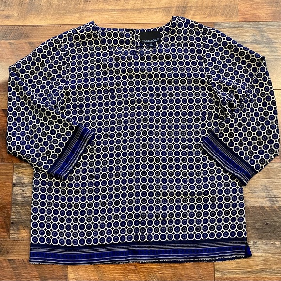 CYNTHIA ROWLEY Beautiful Printed Silky Blouse - Picture 7 of 8